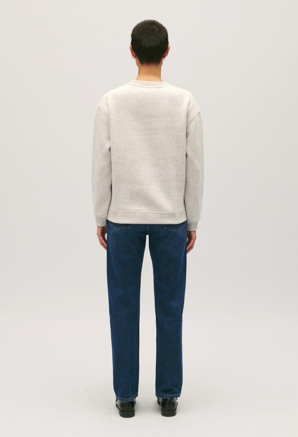 Sudadera de punto gris jaspeado