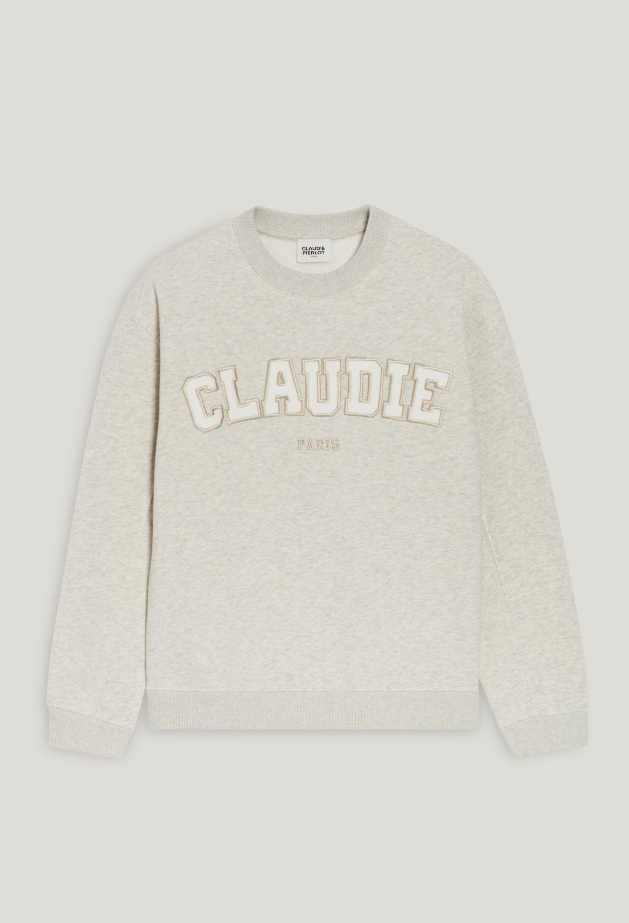 Sudadera de punto gris jaspeado