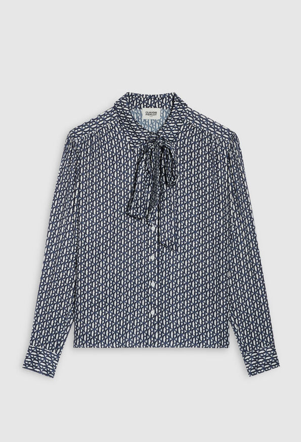 Camisa con cuello lavaliere desmontable