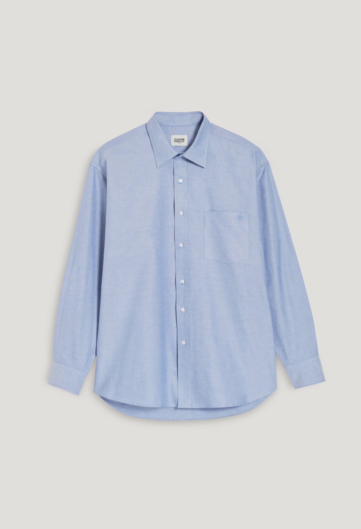 Camisa de algodón azul celeste