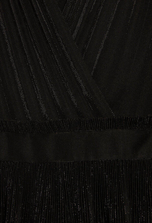 Vestido corto plisado negro